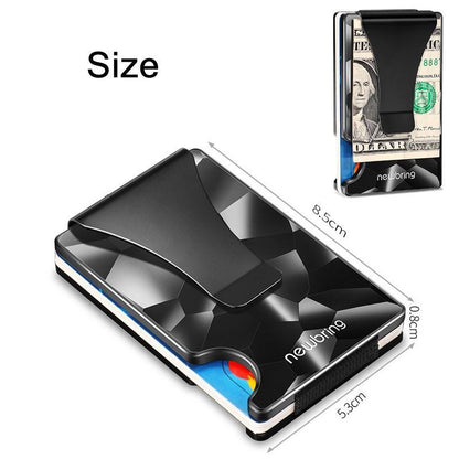 Anti - magnetic Metal Card Holder for Multiple Cards - Large - Geometric Pattern
