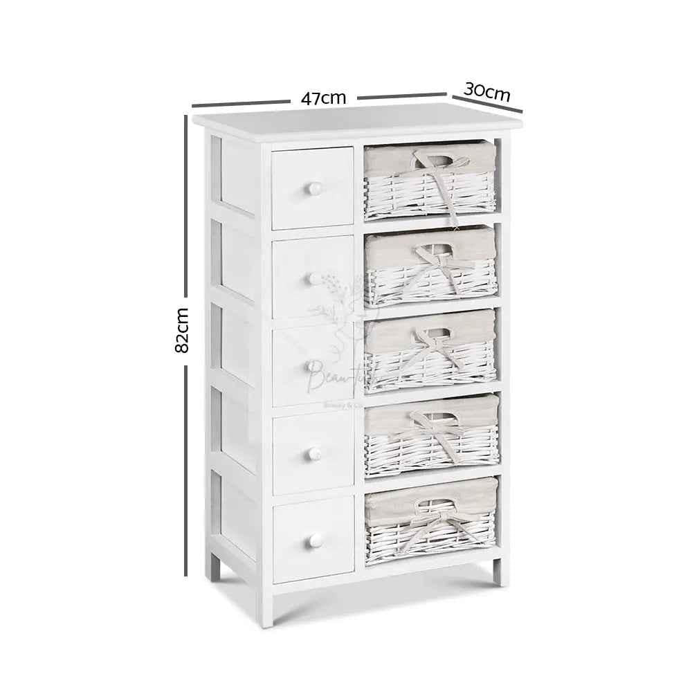 Artiss 5 Chest of Drawers with 5 Baskets - MAY