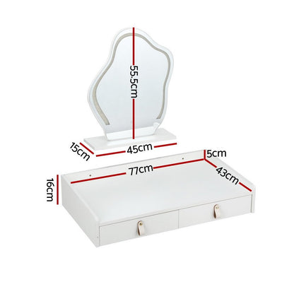 Artiss Daphne Floating LED Dressing Table – White