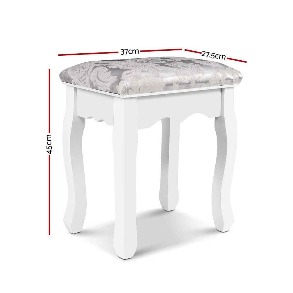 Artiss Dressing Table Stool – Velvet White