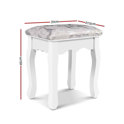 Artiss Dressing Table Stool – Velvet White