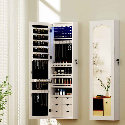 Artiss Jewellery Cabinet with LED Mirror – Lockable Storage Organiser