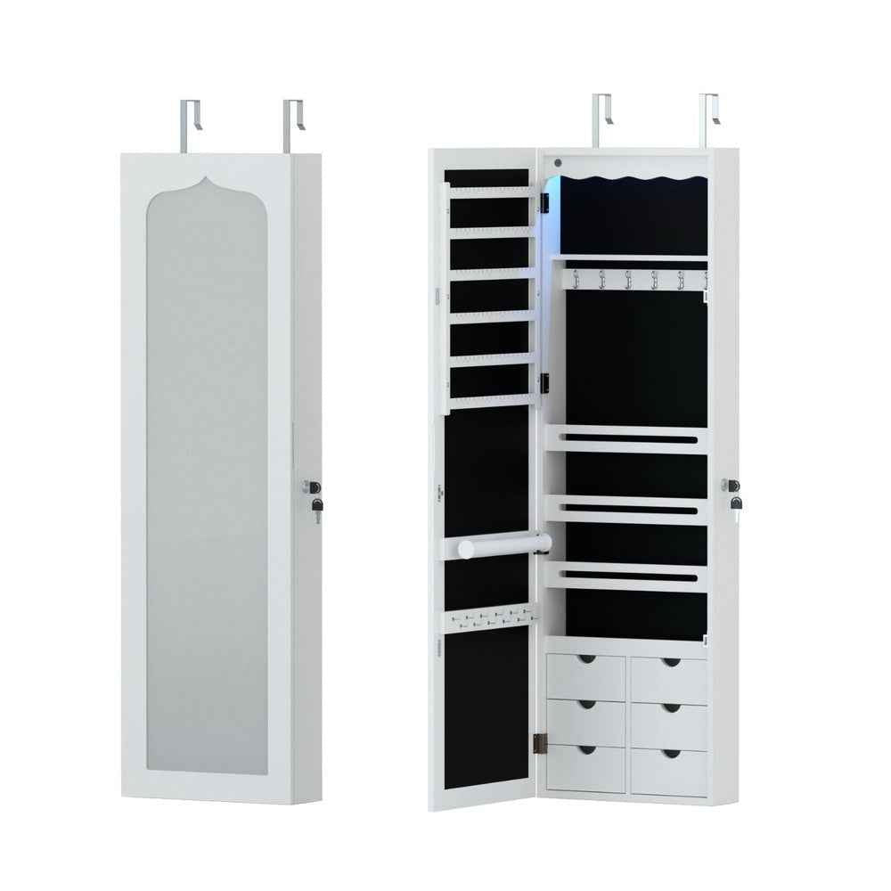 Artiss Jewellery Cabinet with LED Mirror – Lockable Storage Organiser