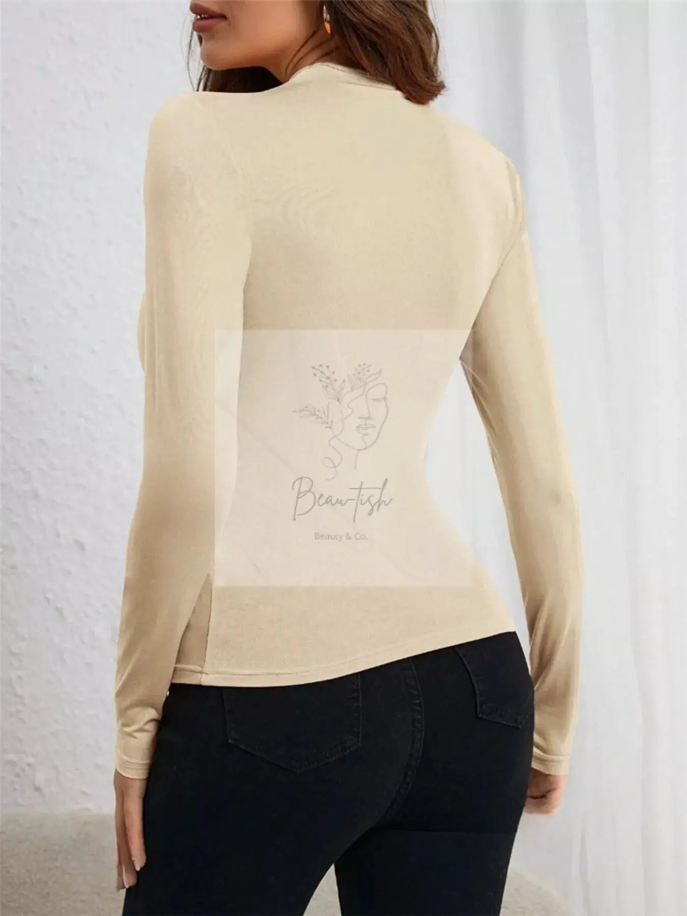 Asymmetrical Cutout Ruched Long Sleeve Top