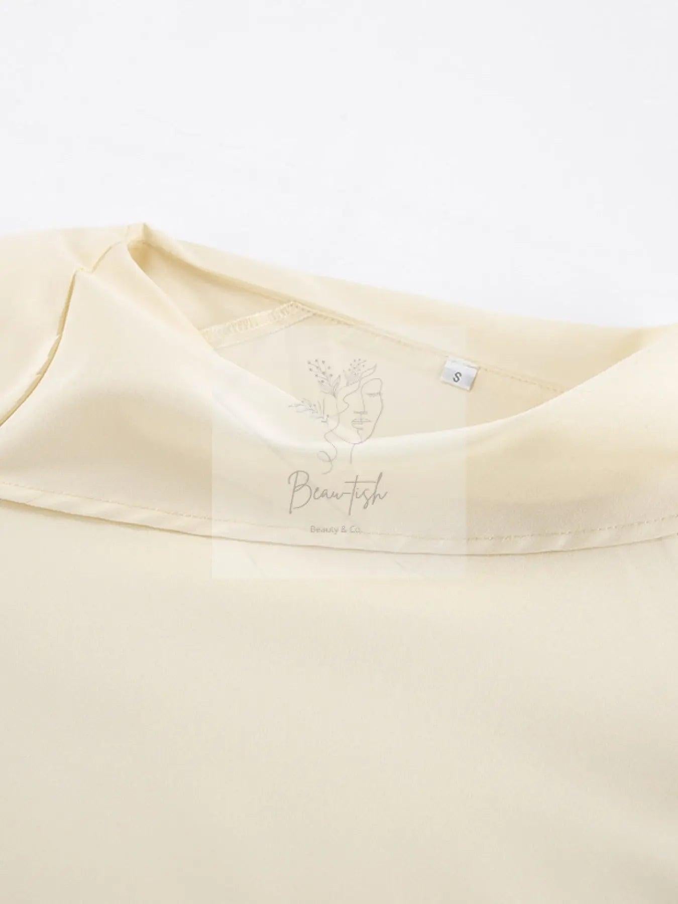 Asymmetrical High Collar Long Sleeve Blouse