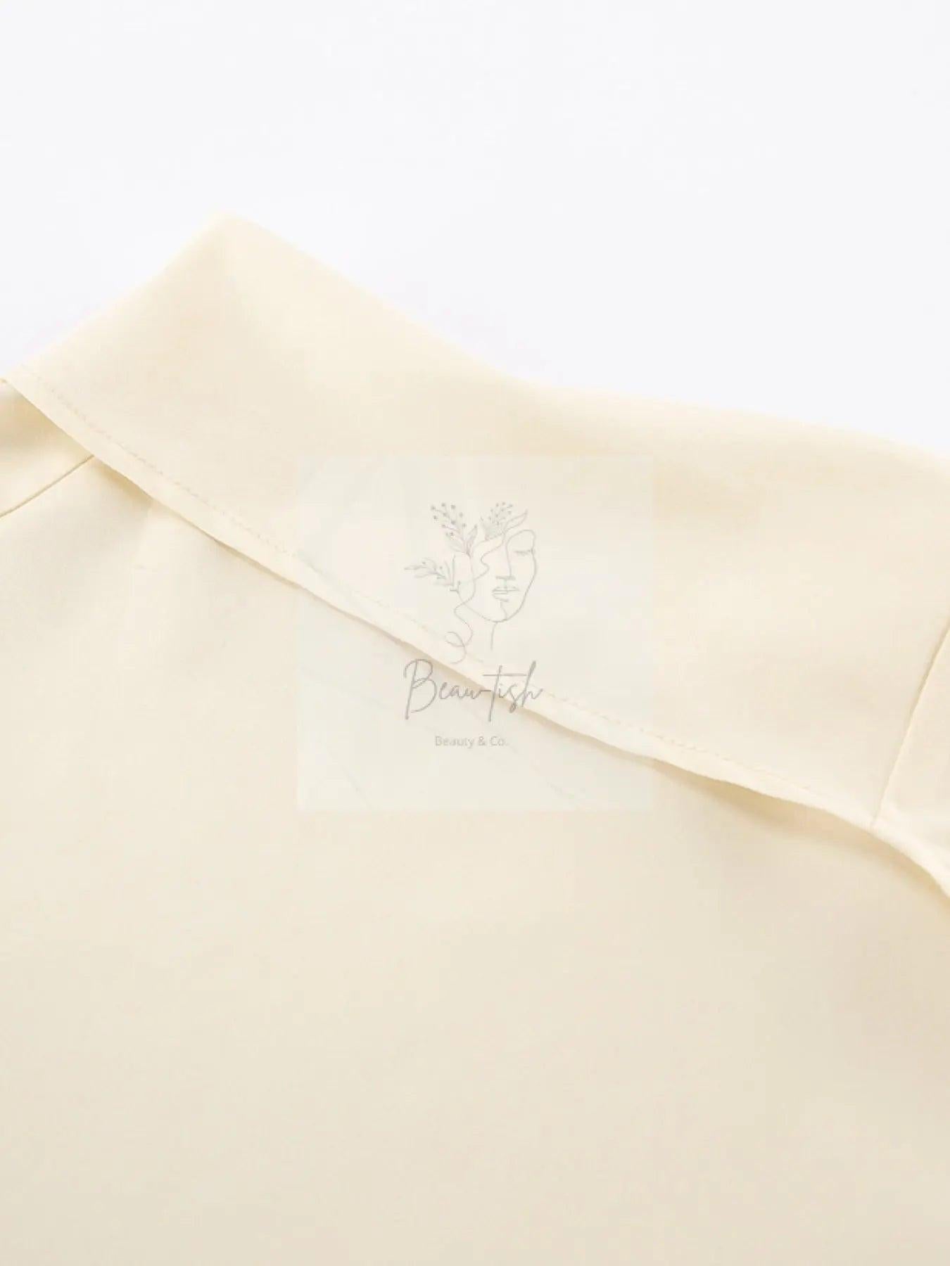 Asymmetrical High Collar Long Sleeve Blouse