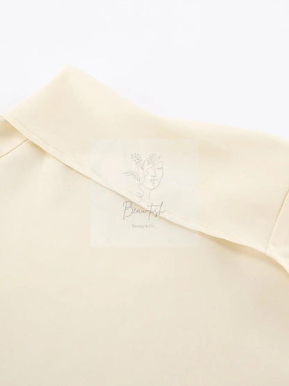 Asymmetrical High Collar Long Sleeve Blouse