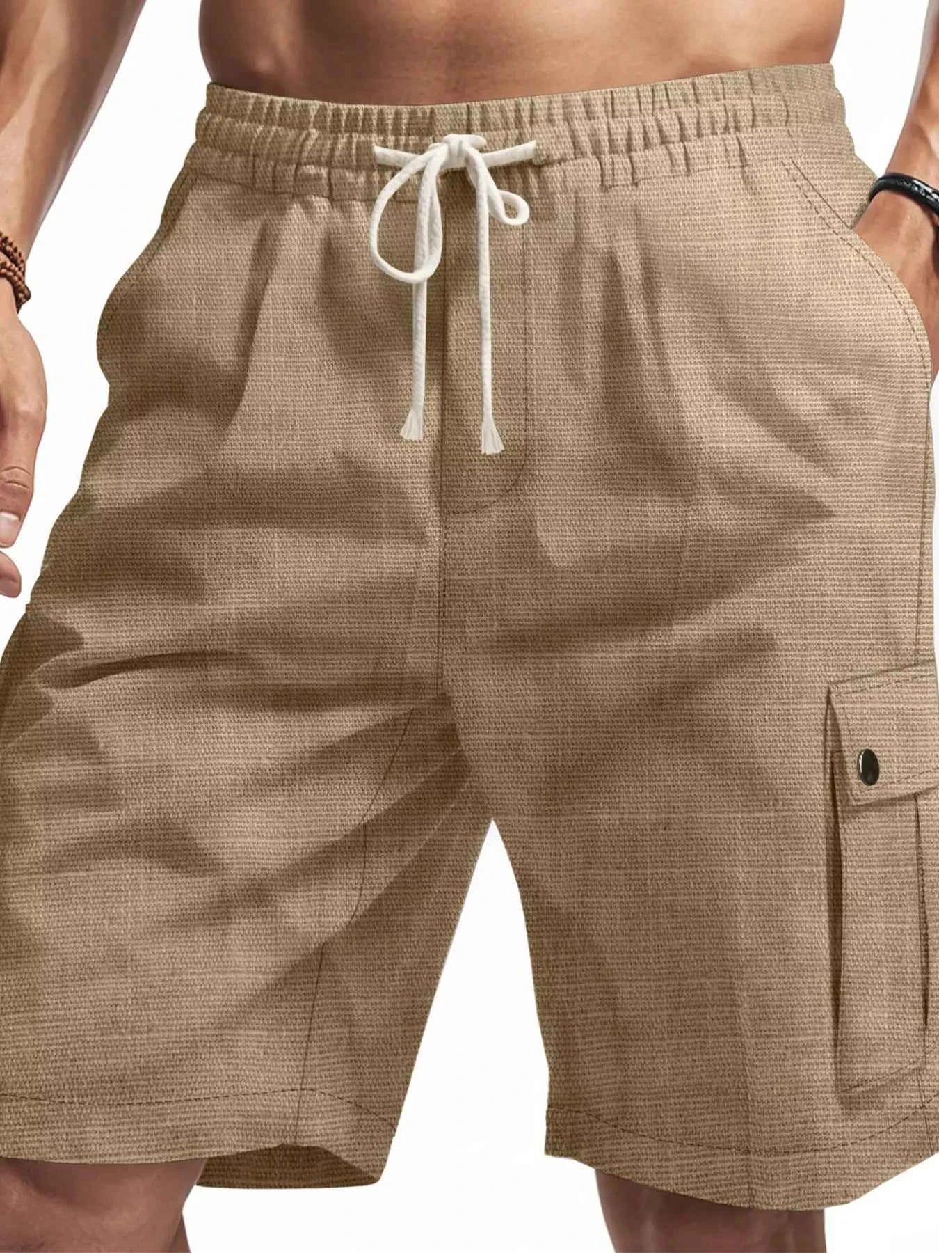 Men's Full Size Casual Drawstring Cargo Shorts Plus Size