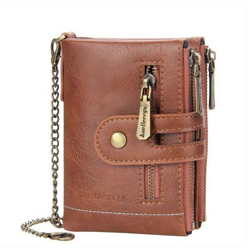 Retro Multi-Card Wallet – Men's Faux Leather Business Wallet