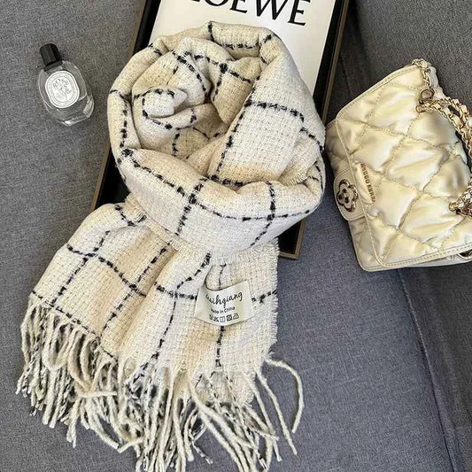 Fringe Plaid Scarf