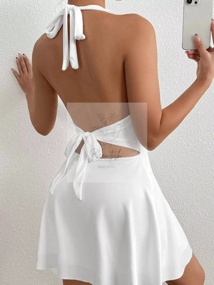 Backless Halter Neck Mini Dress
