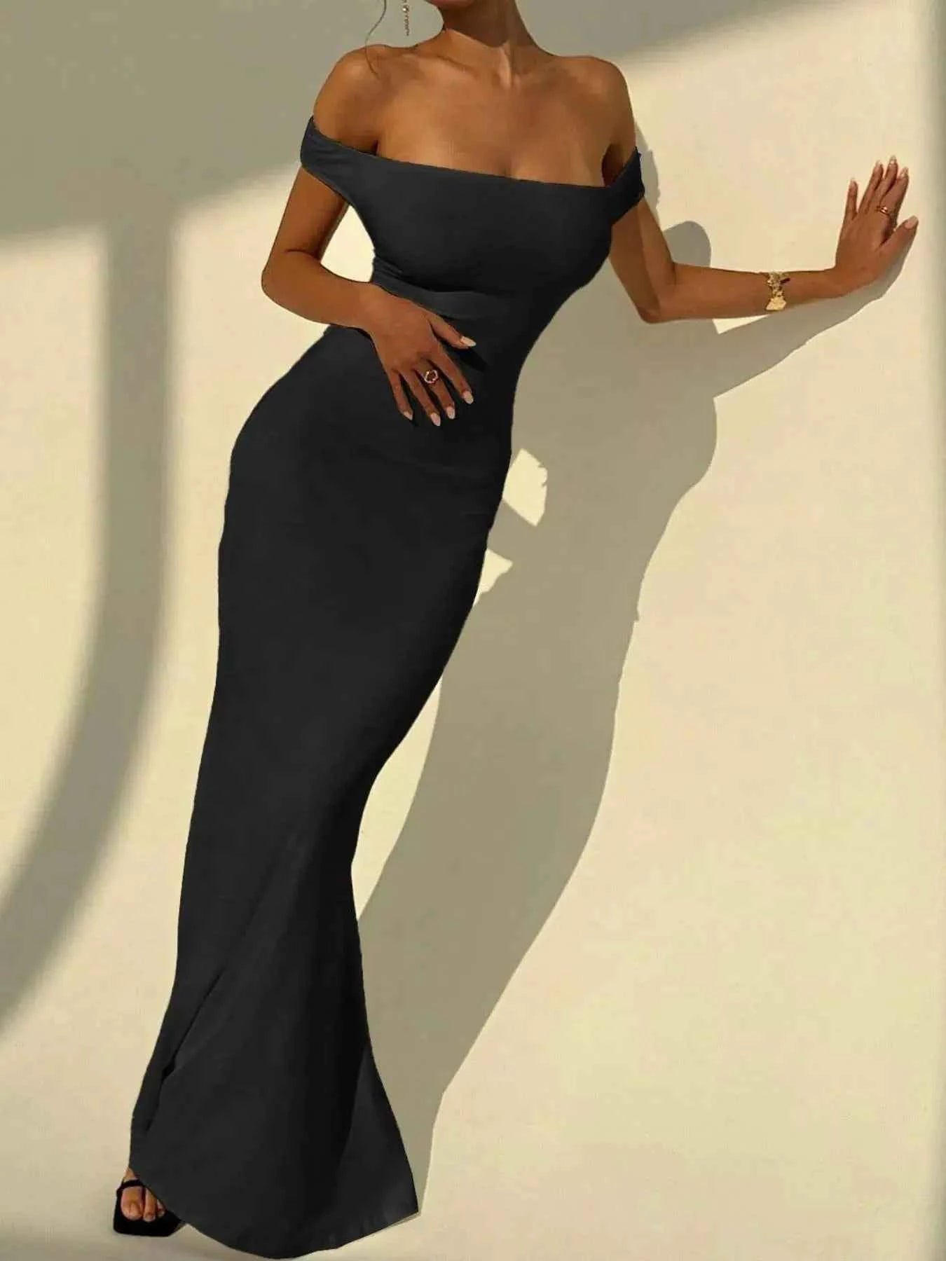 Backless Off - Shoulder Bodycon Mermaid Maxi Dress