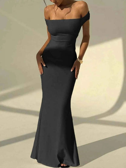 Backless Off - Shoulder Bodycon Mermaid Maxi Dress