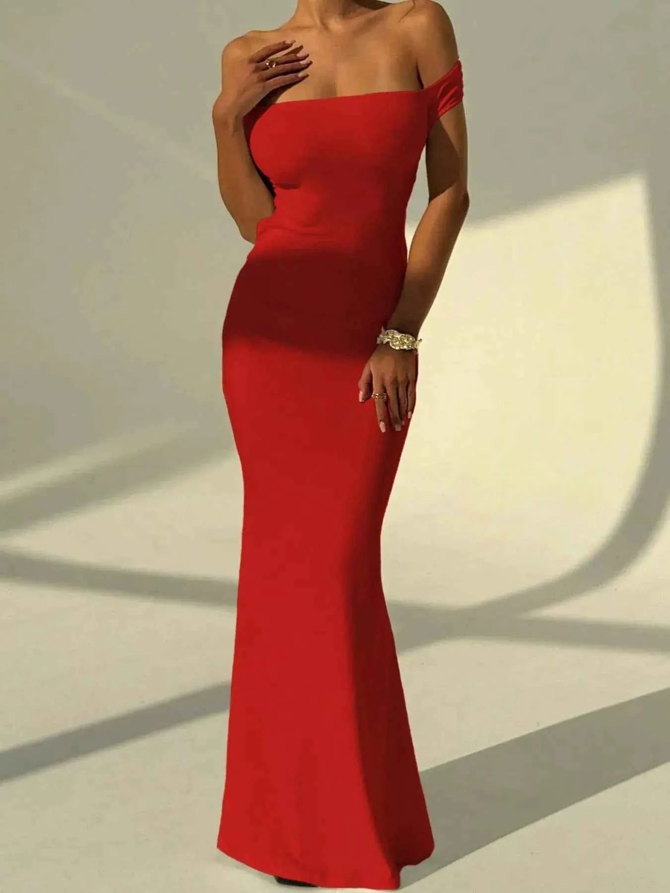 Backless Off - Shoulder Bodycon Mermaid Maxi Dress