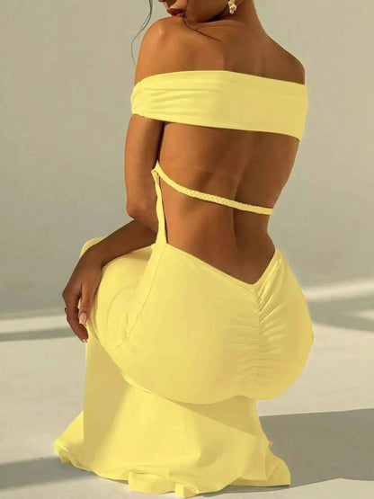 Backless Off - Shoulder Bodycon Mermaid Maxi Dress