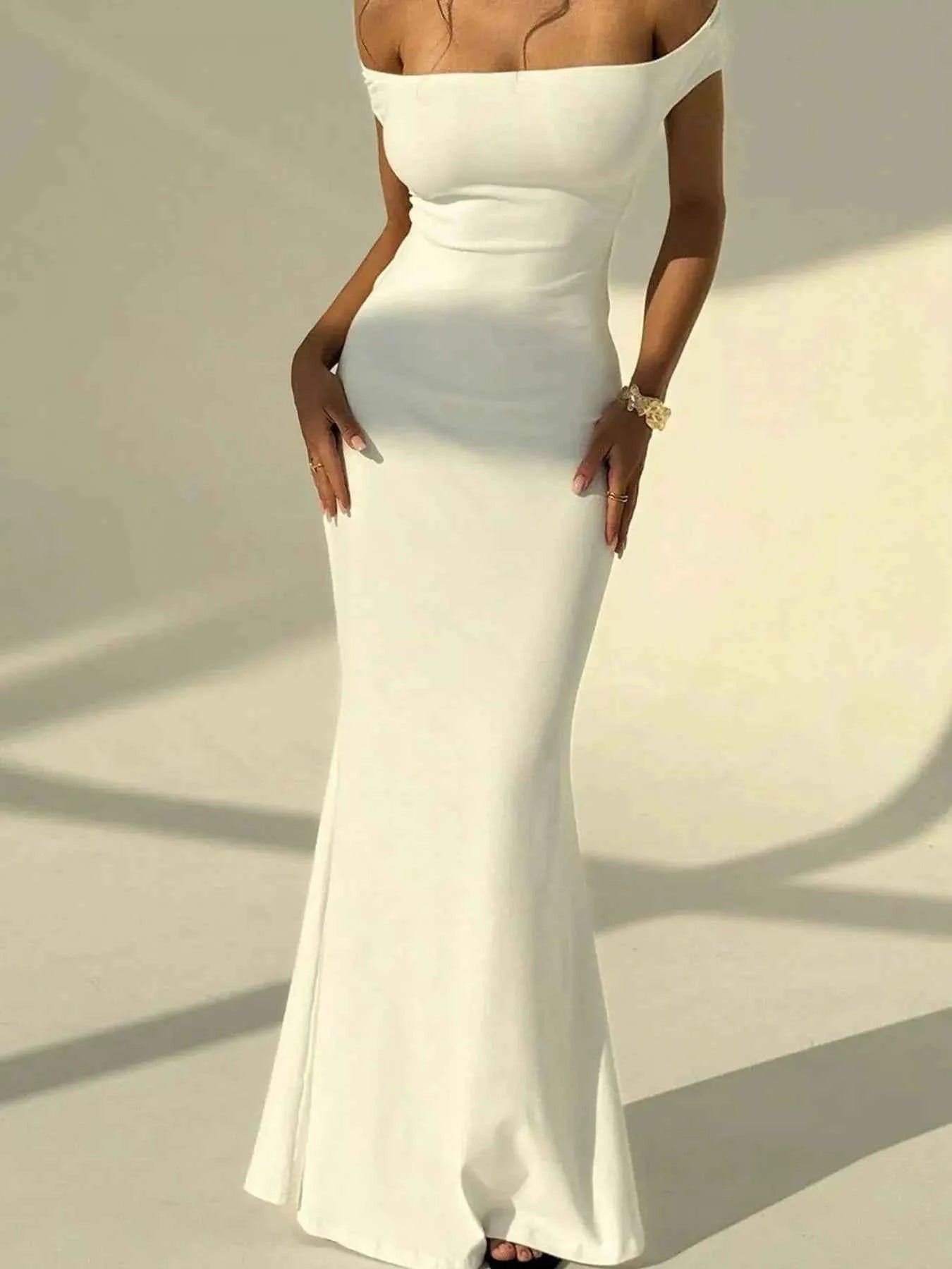 Backless Off - Shoulder Bodycon Mermaid Maxi Dress