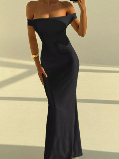 Backless Off-Shoulder Bodycon Mermaid Maxi Dress