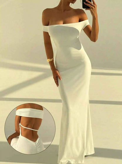 Backless Off - Shoulder Bodycon Mermaid Maxi Dress