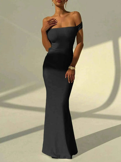 Backless Off - Shoulder Bodycon Mermaid Maxi Dress