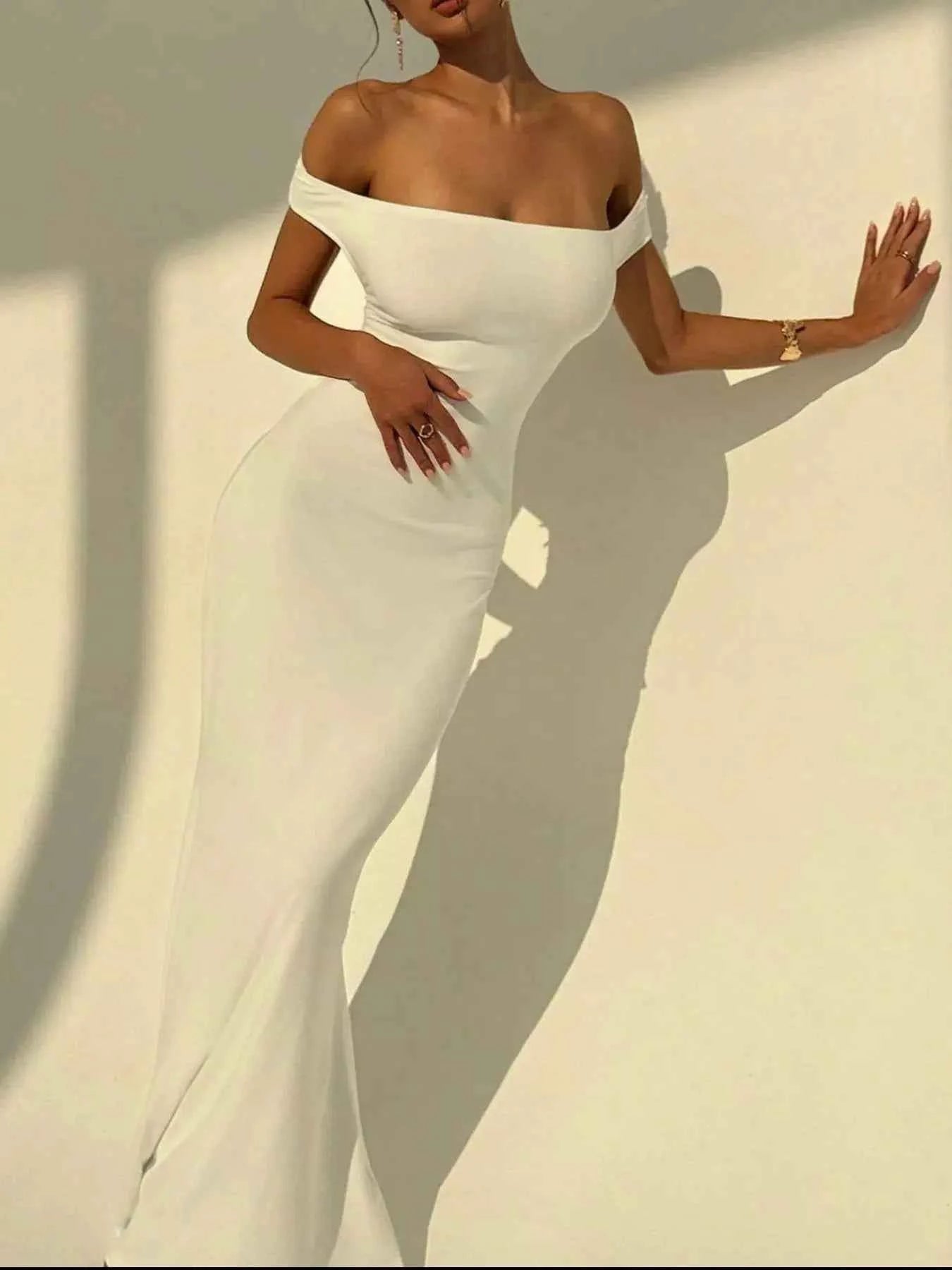 Backless Off - Shoulder Bodycon Mermaid Maxi Dress