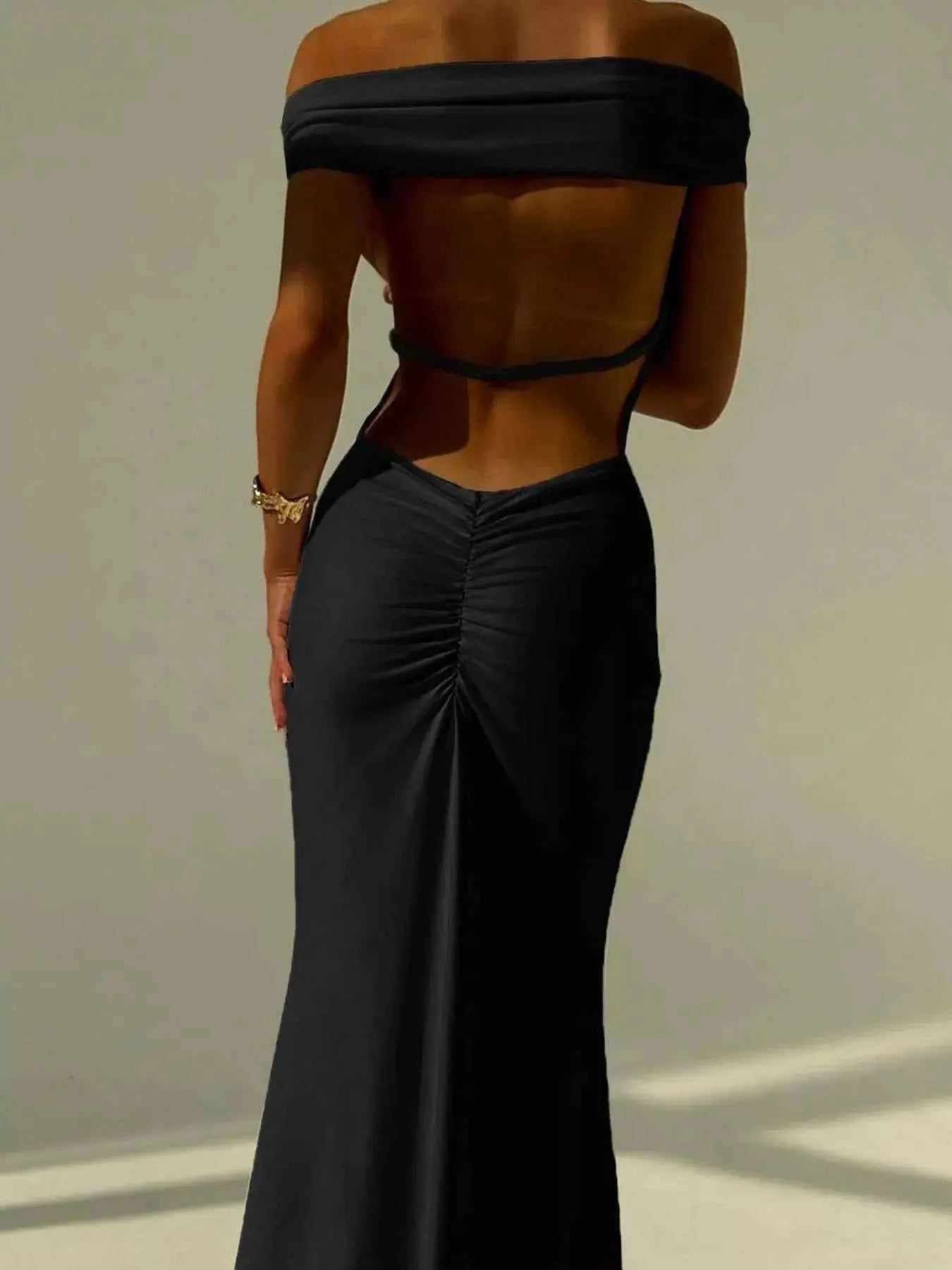 Backless Off - Shoulder Bodycon Mermaid Maxi Dress