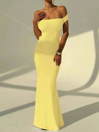 Backless Off - Shoulder Bodycon Mermaid Maxi Dress