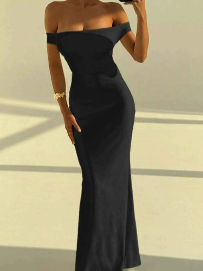 Backless Off - Shoulder Bodycon Mermaid Maxi Dress