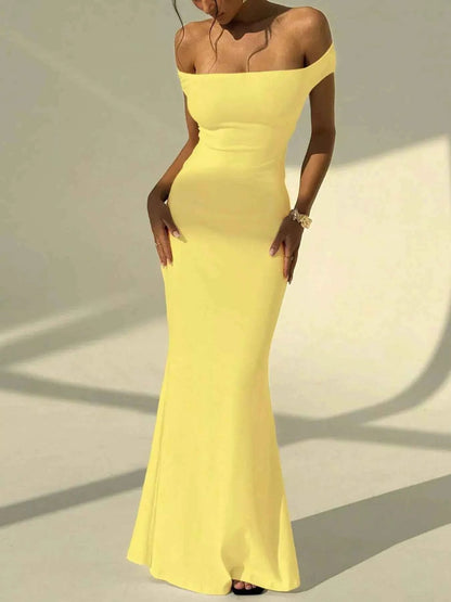 Backless Off - Shoulder Bodycon Mermaid Maxi Dress