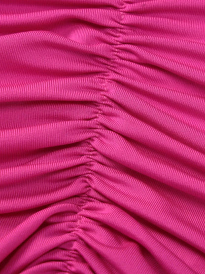 Backless One-Shoulder Ruched Bodycon Maxi Dress