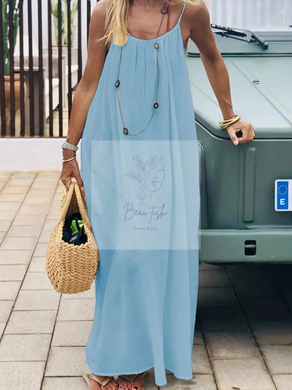Backless Scoop Neck Maxi Dress
