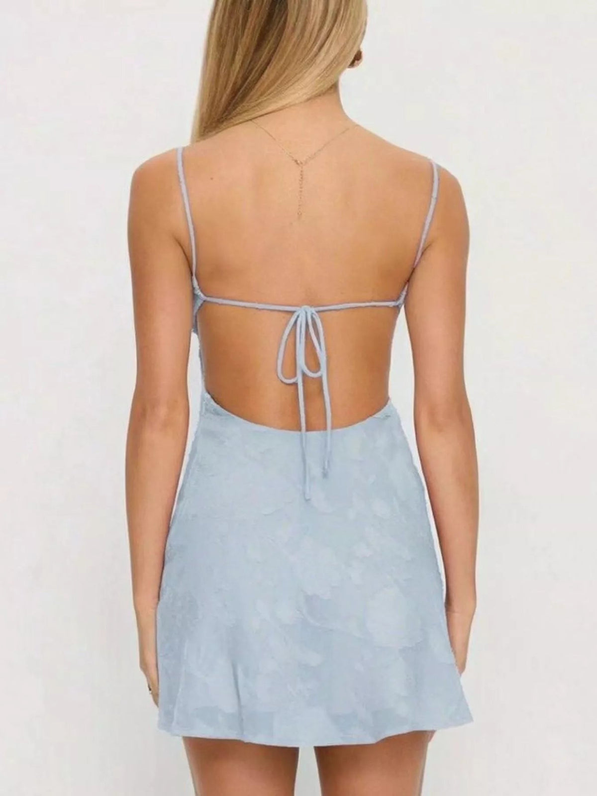 Backless Spaghetti Strap Mini Dress
