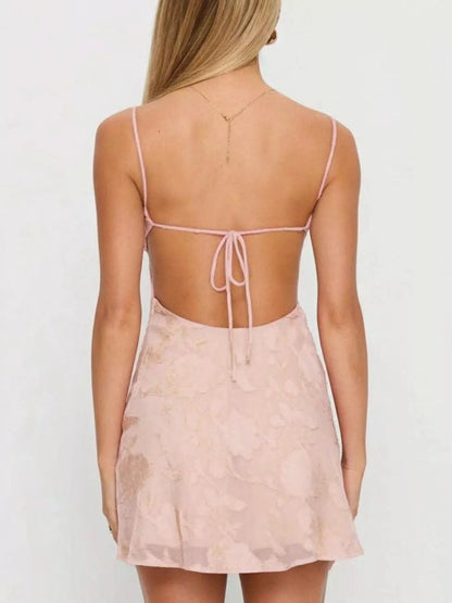 Backless Spaghetti Strap Mini Dress