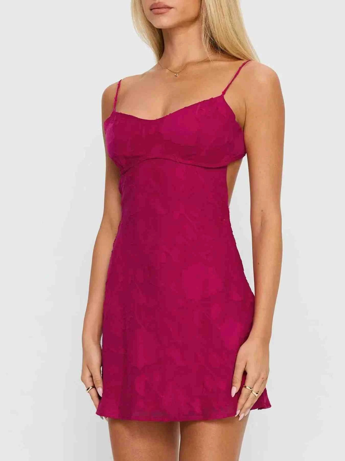 Backless Spaghetti Strap Mini Dress