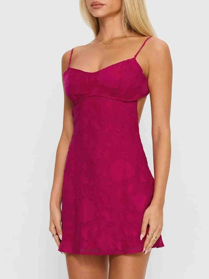 Backless Spaghetti Strap Mini Dress