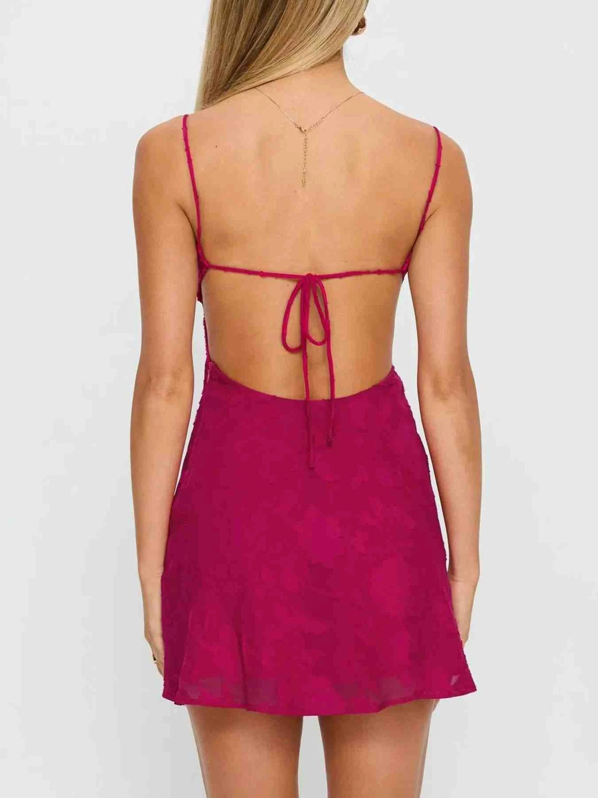Backless Spaghetti Strap Mini Dress
