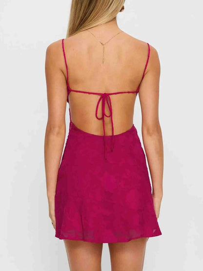 Backless Spaghetti Strap Mini Dress