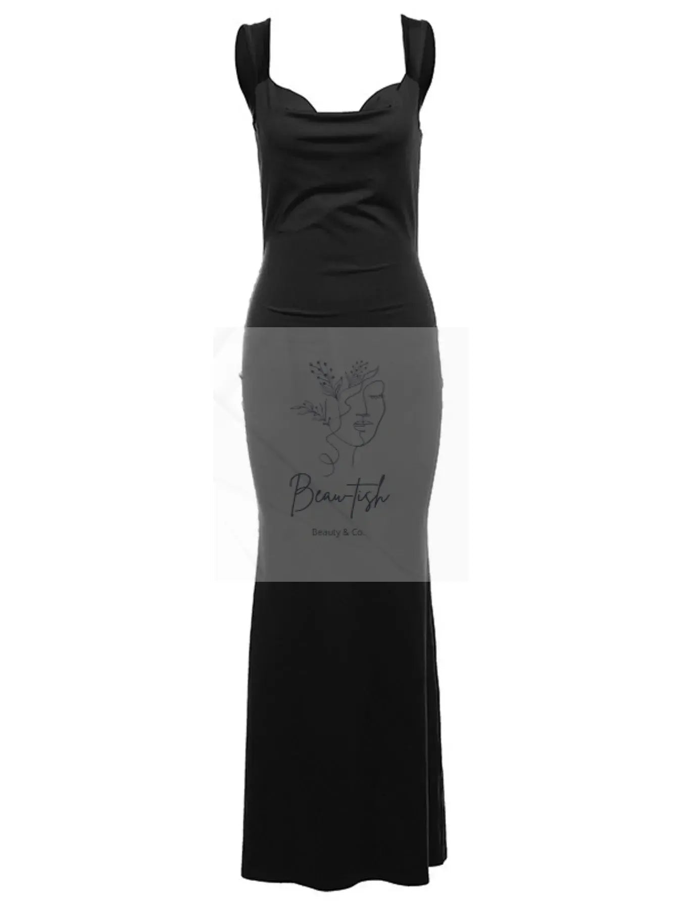 Backless Wide Strap Maxi Dress