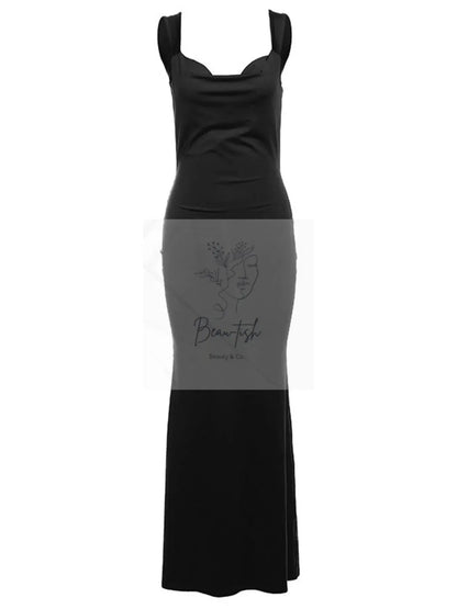 Backless Wide Strap Maxi Dress