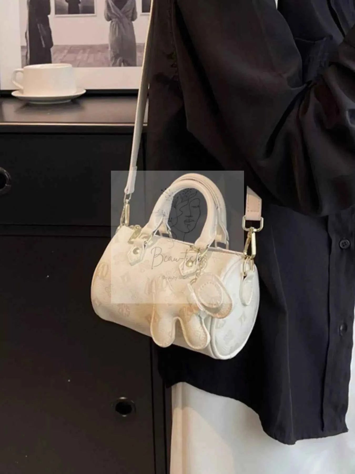 Barrel Crossbody Bag with Charm