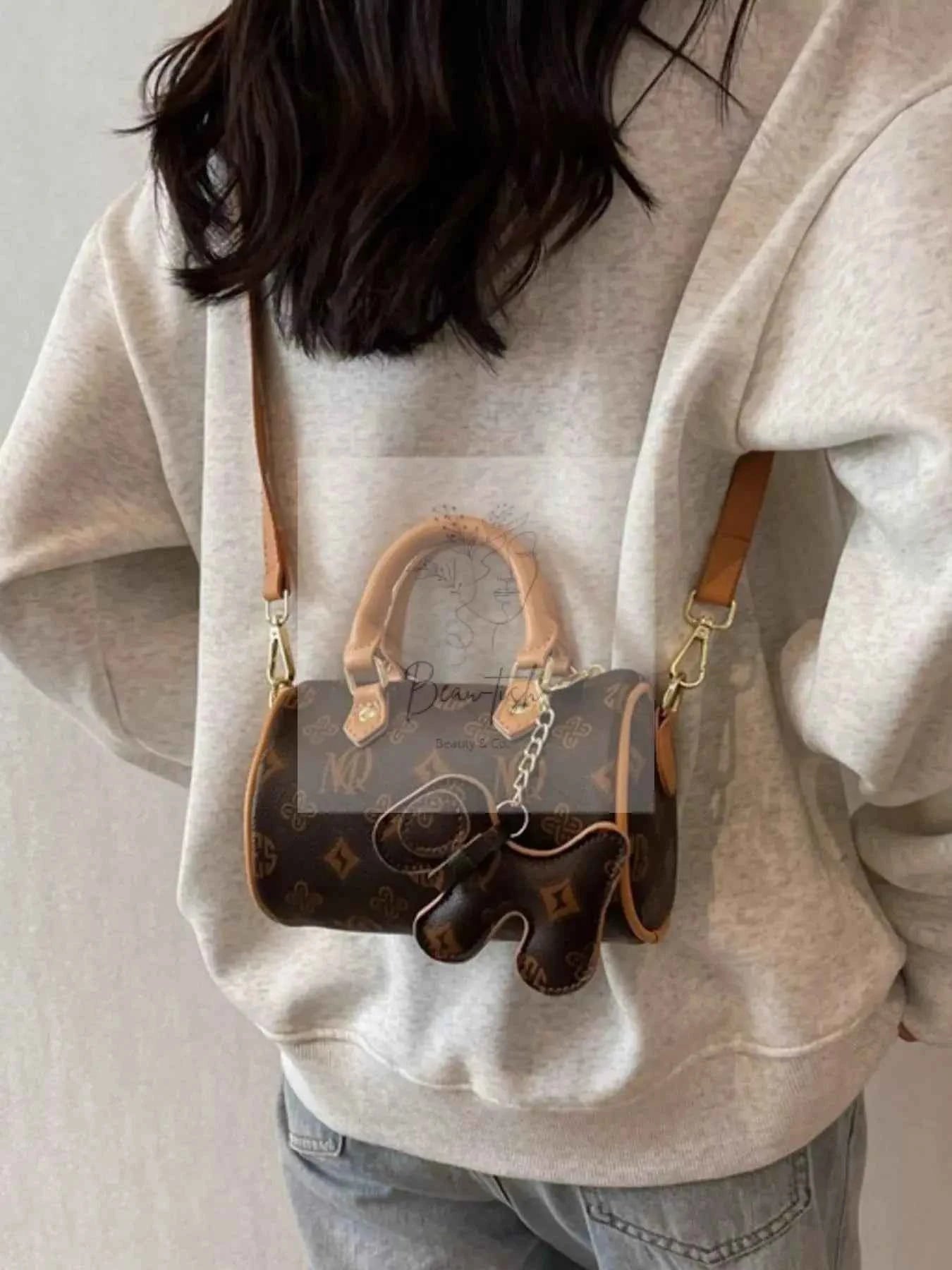 Barrel Crossbody Bag with Charm