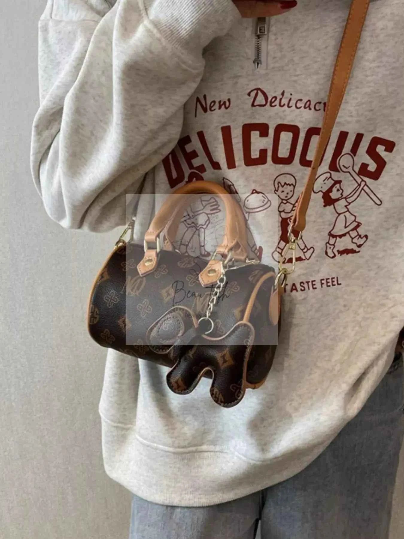 Barrel Crossbody Bag with Charm