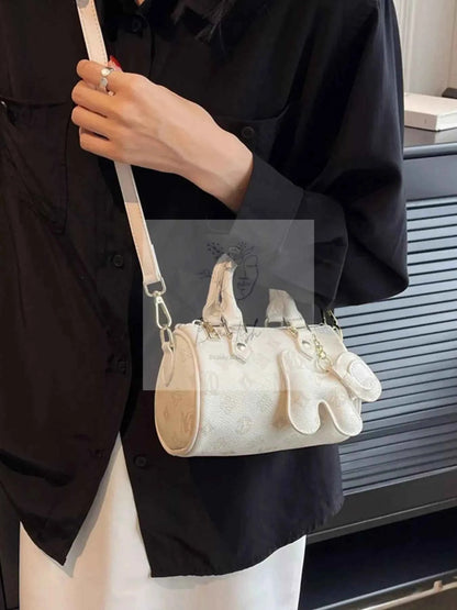 Barrel Crossbody Bag with Charm