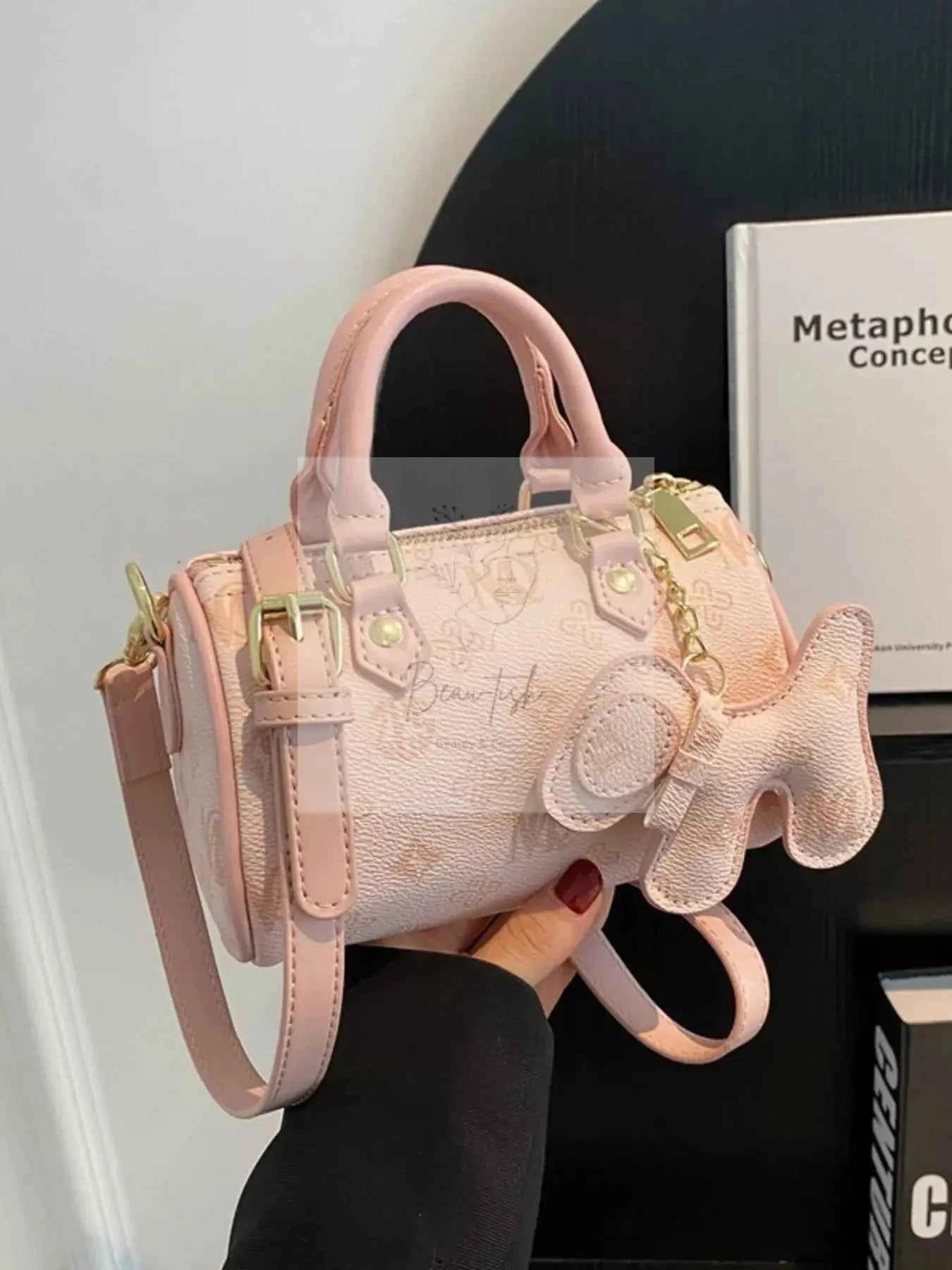 Barrel Crossbody Bag with Charm