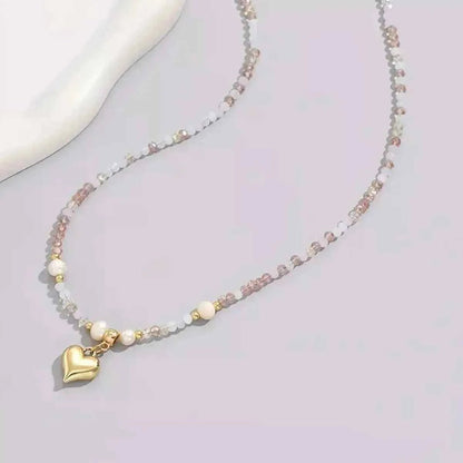 Bead Heart Pendant Necklace