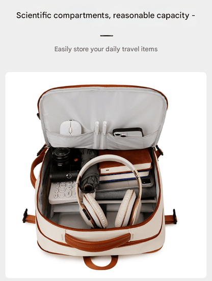 Black Expandable Laptop Backpack with USB Port - Stylish Travel & Business Daypack