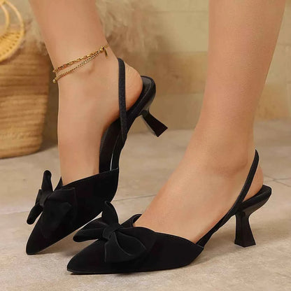 Bow Point Toe Kitten Heels Pumps