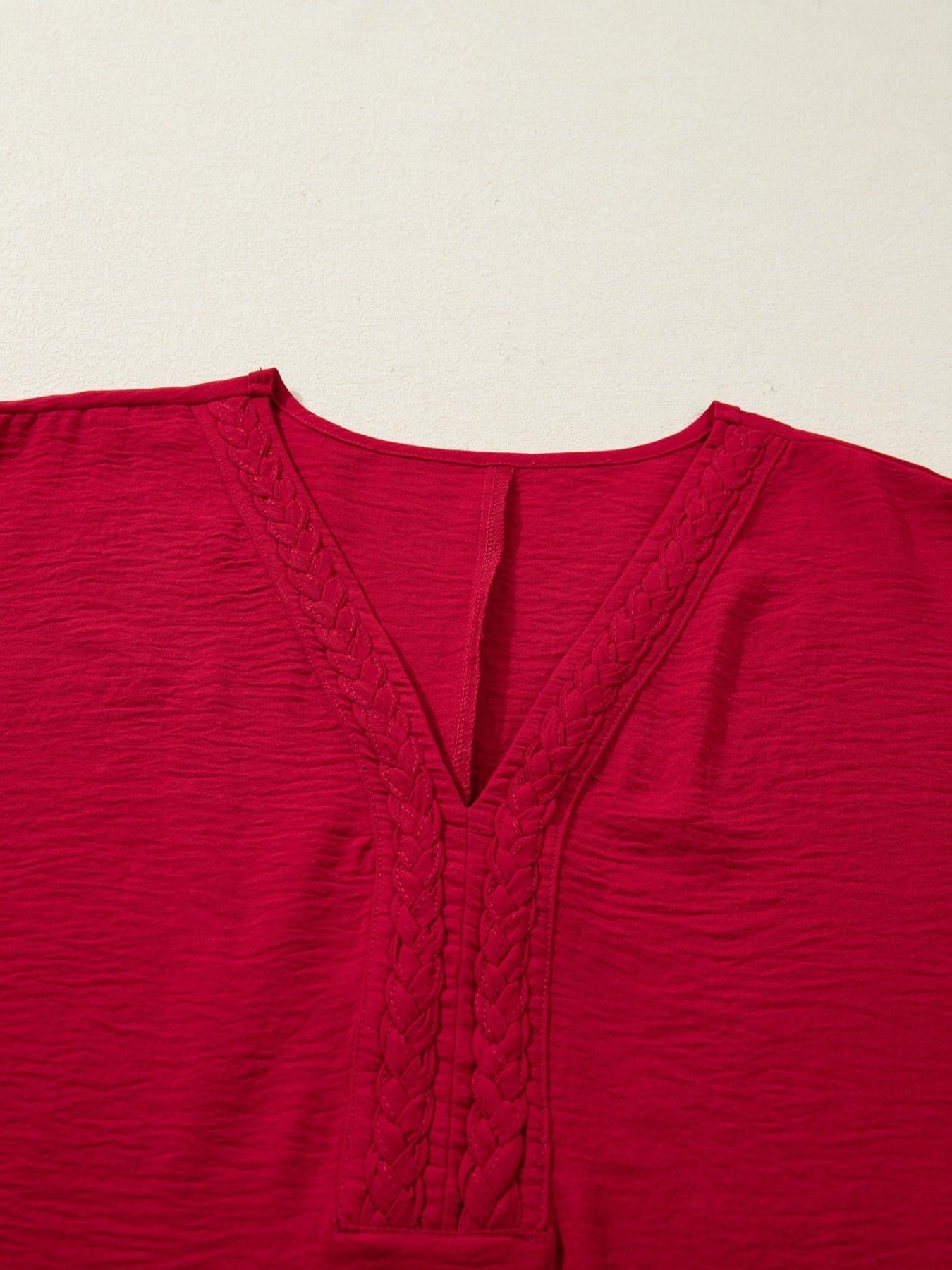 Braided Detail Half Sleeve Blouse