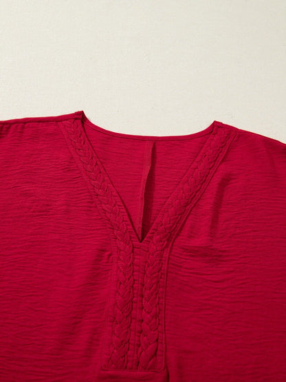 Braided Detail Half Sleeve Blouse