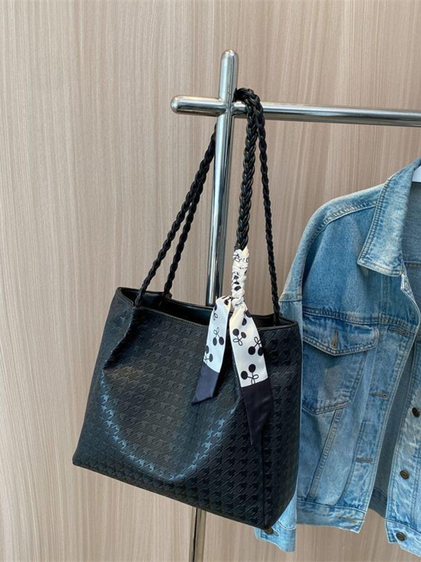 Braided Handle Tote Bag