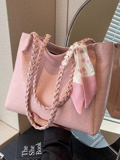 Braided Handle Tote Bag